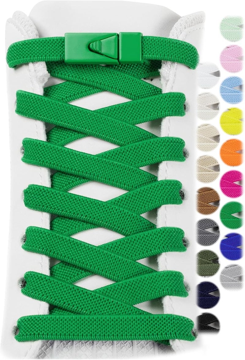 Stepace 2 Pairs Elastic Shoe Laces for Sneakers No Tie Shoelaces for Adults and Kids 5/16" Wide One Size Fit All - Image 1
